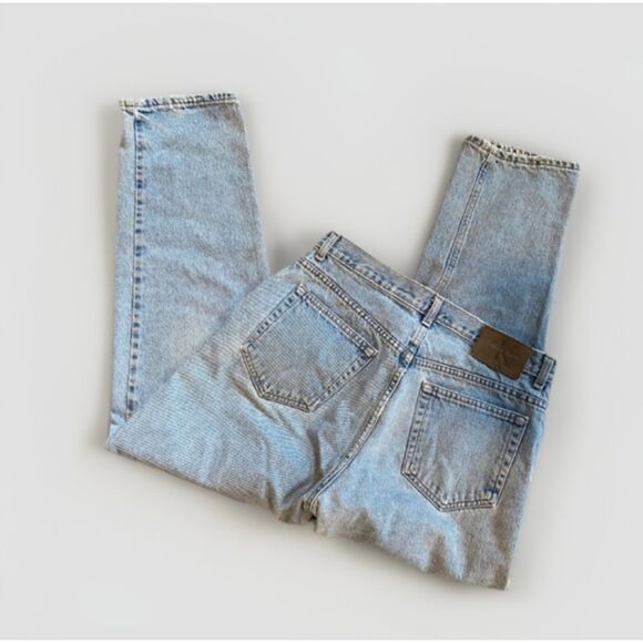 90s Vintage Calvin Klein CK Jeans Men’s 34 Straight Leg Light Wash Distressed - Picture 3 of 16